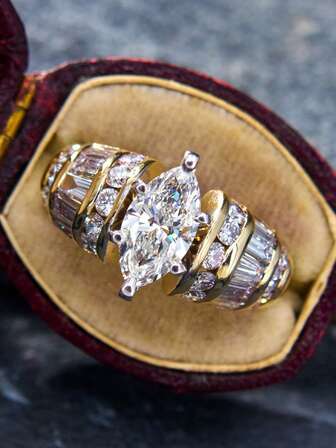 1 PC Romantic Cubic Zirconia Ring For Women For Wedding Engagement Anniversary Party Jewelry Valentine's Day Gift