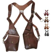 Anti - Theft Harness, Anti Theft Harness Men Leather, Underarm Double Shoulder Bag Men Hidden Anti - Theft Wallets Adjustable Pu Leather Strap Wallet Bag Outdoor Phone Bag