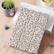 Retro Grey Leopard  Tablet Case For Galaxy Tab S10/S7 +/S8 +/S9 +/S9FE +/S10 +, Tab S6 Lite/Tab A7/A8/A9 + - White - View 5