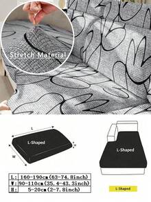 1pc Sofa Cover, Stretchy Fabric, Sofa Seat Cushion Cover, Solid Color Sofa Slipcover - Light Grey - View 13