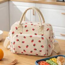 1pc Insulated Lunch Bag For Women,Lunch Tote Bag, Lunch Box Bag,Outdoor Picnic Insulated Bag,Student Thickened Cute Lunch Bag, Reusable Lunch Tote Bag, Portable Picnic Ice Bag For Work, Picnic, School Or Travel Lunch Box Bag School Supplies Stuff Accessories Bag For School School Accessories School Stuff For Traveling Waterproof Bag Insulated Lunch Bag Lunchbox - Dâu tây - Xem 1