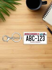 Customized Personalized USA State License Plate Replica Keyring Keychain,Customize Text,72 Styles,Personalized Acrylic Keychain USA State License Plate Replica Keyring Custom Car Accessory 50 States - Multicolor - View 30