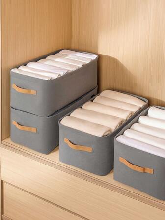 4-delars set med beige tygförvaringslådor med handtag - stor kapacitet, luktfri förvaring för kläder och kläder, perfekt för sovsalar och garderober, klädförvaringslåda | Modern förvaringslåda | Tygkonstruktion, garderobsorganisatörer och förvaring, förvaring under sängen