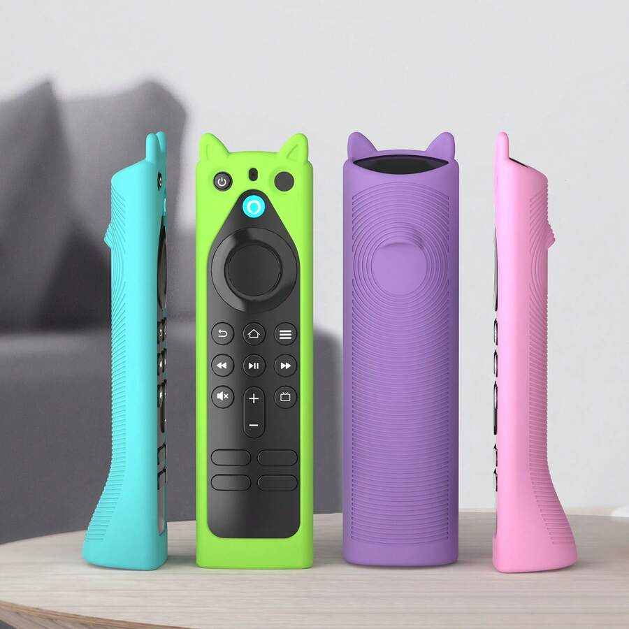Cute Vertical Silicone Remote Control Protective Case For Alexa Voice Remote 2nd Gen L5B83H, 3rd Gen L5B83G, P4C6EN And Lite 1st Gen H69A73, 2nd Gen E4GE9R, As Well As Glow-In-The-Dark Remote Control Protective Case For FireStick Streaming Devices Fire TV Stick HD 4K Max Lite Cube Controls (Not Compatible With Fire TV Remote Enhanced/Pro/2024 Version),Women's Day,Travel Essentials,Wedding Favours,Y2k,Bedroom,Car Accessories Women,Kitchen Decor,Kitchen Decor,Household Items - Multicolor - View 1