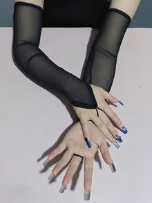 1 Pair Product Fingerless Gloves, Sexy Party Bar Nightclub Tight Sleeve Women's Costume