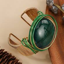 Handmade Heavy Industry Bead Weaving, Winding, Aluminum Wire Stretching, Plastic Resin, Mibo, West Asia, Middle East, Banquet Vacation, Fashionable Retro Popular Bracelet