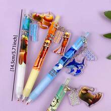 6 bolígrafos con colgante de animales de Shanhaijing; Llavero de Shanhaijing; Recambio de 0.5mm; Variedad de bolígrafos neutros de escritura suave, adecuados para diario, dibujo, garabatos, estudiante, escuela, notas, escritura, uso de oficina; Regalo de Navidad/Útiles escolares/Regalo del Día de San Valentín - Multicolor - Ver 5