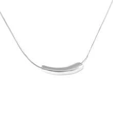 Collar de cadena simple para estudiantes japonés y coreano, collar de berenjena de moda - platino - Ver 4