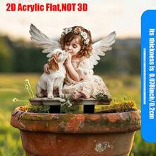 Bezaubernde Engel- und Welpen-Acryl-Gartenstecker - Outdoor-Dekoration, Terrassen- und Rasenfänger, ideal für Bepflanzung und Gartengestaltung - Verschiedenfarbig - Übersicht 7