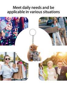 1pc/2pcs Cute Cartoon Cat Acrylic Keychains, Cute Cat Accessory Bag Pendants, Fashionable Backpack Pendants, Handbag Pendant Decorations, Wallet Pendants, Couple Pendant Keychain Gift Bag Accessories Waterproof, With Lobster Clasps, Ideal Gifts For Family And Friends, Perfect Choice For Birthdays And Special Occasions, Back To School Gifts, Christmas Gifts, Halloween Gifts