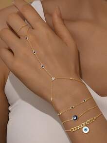 1 Vòng tay bạc Sterling 925 thời trang đính đá mắt quỷ Zirconia không gây dị ứng Bạc nguyên chất Thích hợp cho phụ nữ dùng hàng ngày, hẹn hò, đi nghỉ, đám cưới, tiệc tùng, quà tặng ngày lễ - Vàng - Xem 12