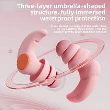 Conjunto de protetores auriculares e clipe para natação, à prova d'água, ideais para natação e banho, acessórios para natação para adultos e estudantes. Ajuste confortável, não caem nem irritam a pele. - Multicolorido - Ver 3