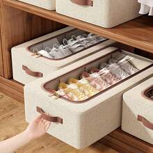 1PC High-Quality Shoe Box, Large-Capacity, Foldable And Stackable Transparent Shoe Box, Multi-Functional Portable Storage Box, Suitable For Storing Sneakers, Casual Shoes, And High Heels, Saving Space And Can Be Placed Under The Bed, In A Cabinet, Under The Sofa, Or In The Entryway.