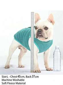 Comfortable Fleece Dog Vest Jacket Set, Warm Pet Clothes For Winter, Suitable For Small Dogs Especially Short-Legged Breeds Like French Bulldog, Puppy Outfit For Cold Season. Small Dog Winter Coat, Fleece Dog Jacket, Warm Puppy Vest, Dog Clothes For Cold Weather, French Bulldog Winter Outfit, Short-Legged Dog Set, Puppy Winter Outfit, Pet Fleece Set, Button-Up Dog Vest, Versatile Dog Jacket For Indoor And Outdoor Wear. - Navy Blue - View 4