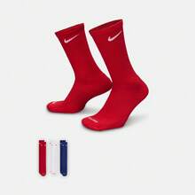 Nike 1 双男女通用 EVERYDAY PLUS CUSH CREW 运动袜，中筒袜 SX6888-996 - 紅色 - 查看 1