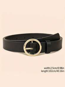 1/3件装 时尚简约腰带，优雅百搭，可搭配裤子、连衣裙、外套，适合日常休闲通勤，金属扣腰带，时尚学院风 - 彩色 - 查看 7