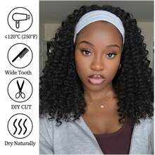 Belle Show 10英寸卷发发带假发 深波浪卷发带假发 女士合成纤维无胶蓬松卷发带假发 - 彩色 - 查看 7