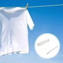 1pc Space-Saving Retractable Clothesline, Comes With 4/5 Ropes, Wall-Mounted Plastic Drying Rack With Towel Bar And Hooks, Portable Clothes Drying Rack - White - View 9