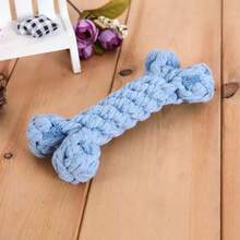 棉绳骨头形状狗狗磨牙玩具，编织无味狗狗牙齿清洁磨牙玩具