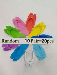 40/20pcs Disposable Foam Pedicure Slippers - Unscented Universal Flip Flops, Suitable For Foot Care, Nail Salons, Spas, Showers And Beaches (Random Color) - Multicolor - View 13