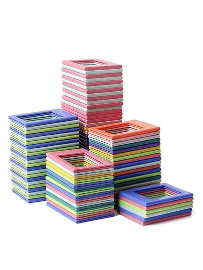 10pcs Acrylic Blank Photo Frames, Can Insert Fridge Magnets For Decoration, Mini Magnetic Refrigerator Picture Frames