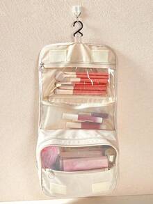 1pc Multi-Functional Travel Makeup Bag, Multi-Layer Cosmetic Organizer Bag, Waterproof Hanging Toiletry Bag, Makeup Brush Holder, Portable Handbag, Perfume Storage Box, Suitable For Toiletries, Pens, Eyeshadow Brushes, Sanitary Napkins, Lipstick, Makeup Pencils, Lip Gloss, Skincare Products, Digital Products, Christmas Gift, Valentine's Day Gift, Suitable For Mother, Friends, Teachers,Pouch,Makeup Pouch,Travel Essential - Multicolor - View 17