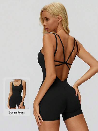 MASKERT Comfortable & Fashionable Women's Jumpsuit, High Elasticity & Breathable, Suitable For Fitness, Yoga And Daily Wear, Slim-Fit Bodysuit