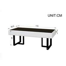 Modern Classic Coffee Table In Black And White, Living Room Table, High-Gloss Black Tabletop. 110 L X 50.5 W X 41 H (Cm) - Black and White - View 2
