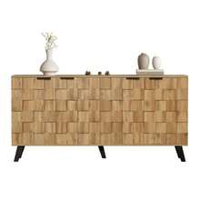 Modern Sideboard With 4 Doors, 160.5 X 35.5 X 78 Cm – Practical Design For Living Room, Bedroom And Dining Room - Unta - View 5