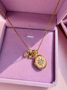 Collar con colgante de corazón rosa, estrella de circonita y abeja, joya conmemorativa, regalo de aniversario o cumpleaños (caja de joyería no incluida) - Multicolor - Ver 11