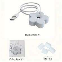 Compact Floral Portable Humidifier, Facial Steam Design. USB Powered. Compact & Portable, Tankless Design, Quiet Humidification. Auto Shut Off When No Water. Suitable For Home And Bedroom. Mini Humidifier For Living Room, Office, Car And Travel, Creative Humidifier And Personal Care Gadget. - trắng - Xem 12