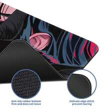 1个可爱猫咪图案鼠标垫，动漫风格，大号桌面垫，加长键盘鼠标垫，卡哇伊风格，带防滑底座和缝边，游戏鼠标垫，桌面垫，尺寸31.5 x 11.8英寸，适用于办公桌、家庭办公室。 - 貓咪 - 查看 5