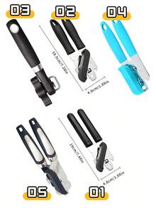 1个三合一开罐器，不锈钢旋转式开罐器，易握手动多功能强力快速开罐器，适合老年人、手部无力者和关节炎患者使用。 - 彩色 - 查看 3