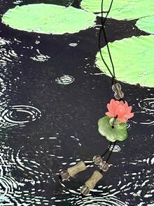 1pc Good Luck Lotus Flower Design Bamboo Pendant Phone Charm, Handmade Woven Lotus Flower Phone Strap, Suitable For Women Daily Use