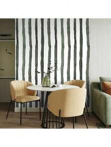 1 rollo de papel tapiz autoadhesivo moderno de rayas verdes, papel táctil extraíble, pegatina de PVC para decoración del hogar en dormitorio y sala de estar, 45cm x 100cm/300cm/500cm