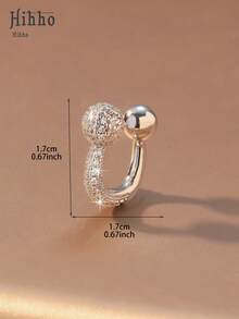 1pc Luxury Sparkling Earphone-Shaped Earclip, Fashionable Jewelry Accessory For Women, Suitable For Daily Wear, Gatherings And Parties