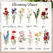 定制生日花卉装饰托盘，定制水彩花卉戒指碟，生日首饰托盘，伴娘礼物，圣诞礼物