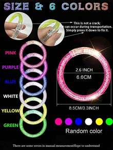 15个LED发光手环，生日派对礼物，夜光派对用品，课堂奖品，带彩色LED灯的闪光腕带装饰，可持续发光12小时以上。适用于酒吧、婚礼、派对、音乐会、生日礼物、圣诞礼物、家居圣诞装饰、圣诞礼物、男士独特礼物、情人节、复活节、新年、嘉年华派对用品。 - 圓手環 - 查看 4