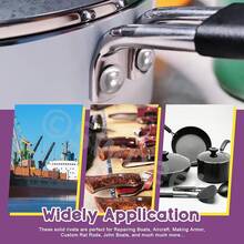 Swpeet Kit de Surtido de Remaches Moleteados Sólidos de Cobre Rojo de 170Pcs M2 M2.5 M3 M4 *6mm 8mm 10mm, Remaches Moleteados Semiredondos Sólidos para Reparación de Barcos, Aviones, Fabricación de - Acero inoxidable 304 - Ver 8