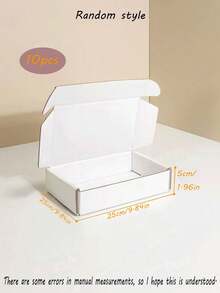 5pcs/1pc-White Corrugated Paper Boxes Shipping Boxes, Packaging Boxes, Postal Cartons Packaging Materials, Air Cushion Boxes, Gift Boxes Corrugated Cardboard Boxes Ideal For Small Businesses To Package Products - White - View 5