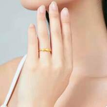 Anillo ajustable para mujeres con lazo cepillado de la dinastía Zhou versión coreana - platino - Ver 7