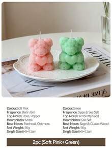 2pcs/4pcs Rose Bear Scented Candles - Cute Decorative Items And Handmade Gifts, Suitable For Women/Friends, Ideal For Wedding Souvenirs, Elegant Decorations And Gifts, Valentine's Day Gifts, Graduation Gifts, And Bedroom & Room Decor. - Multicolor - View 17