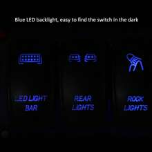EstiloTendencia5 Pines, Panel De Interruptores Basculantes De 3 Bandas, Interruptor De Barra De Luz LED, Interruptor De Palanca De RetroiluminacióN LED Azul, DC12-24V, Apto Para Barcos ATV, UTVCalidad PremiumVersióN Mejorada - 1 - Ver 3