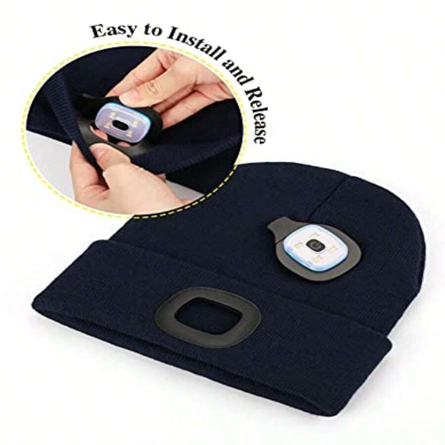 Gorra con luz LED recargable por USB, lámpara de cabeza con manos libres para caminar de noche, pesca, camping, caza y otros usos al aire libre como ciclismo y correr - Multicolor - Ver 1