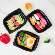 28oz/840ml Lunch Box, Easy Open & Close + Shockproof, Shockproof Technology, Preferred For Takeout Packing, Microwave/Dishwasher/Refrigerator , Suitable For Fast Food, Snacks, Preservation - Picnic, Camping, Wedding, Party - Black - View 5