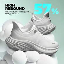 Men's Slip-On Walking Shoes - Hands-Free Running Tennis Sneakers With Cushioning, Non-Slip Gym Workout Athletic Shoes For All-Day Comfort & Style - 白色 - 查看 5