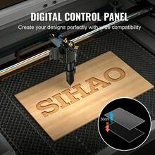80W CO2 Laser Engraver, Laser Cutter Machine With 2-Way Pass Air Assist, Compatible With LightBurn, AutoCAD, Windows, Linux, For Wood Acrylic Fabric More - 80W - View 6