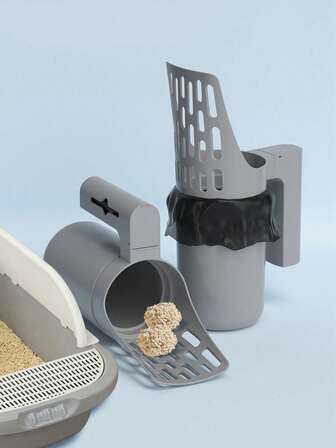 One-Piece Cat Litter Scoop, Plastic Cat Litter Scoop With Litter Box, Household Cat Litter Scoop (Including Litter Bag), Cat Litter Box Scoop, Professional Cat Litter Scoop, A Must-Have For Cat Owners.