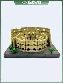 SALYWEE Legendary European Landmarks 950+Pcs Building Blocks – Big Ben, Colosseum, Eiffel Tower, Cathedral, Magic Castle & School – Ideal Birthday Gift & Desk Ornament - Multicolor - View 5