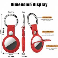 4pcs AirTag Holder, AirTag Keychain, PU Leather AirTag Protective Case, AirTag Mate For Luggage With Ring Metal Snap Keychain, Suitable For Luggage, Keys, Pets, Kids Bags - Black Blue Red Brown - View 7